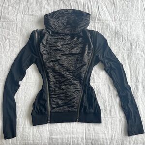AllSaints Top w/ Brass Zippers + Cowl Neck – Rare, Size 4/6 Fit